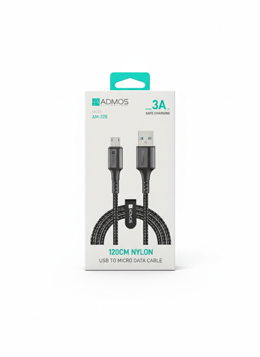ADMOS NYLON DATA CABLE 120CM USB-MICRO