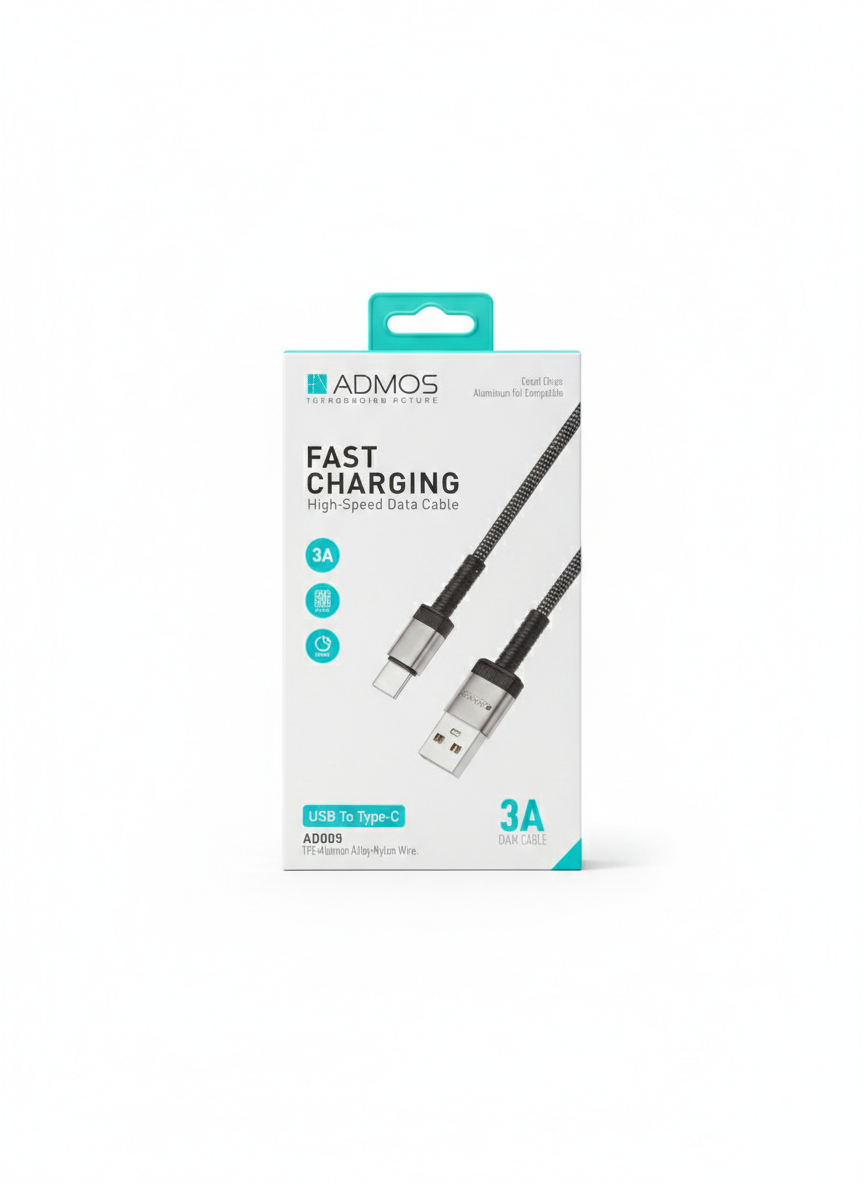 ADMOS FAST CHARGING DATA CABLE 3A USB-C