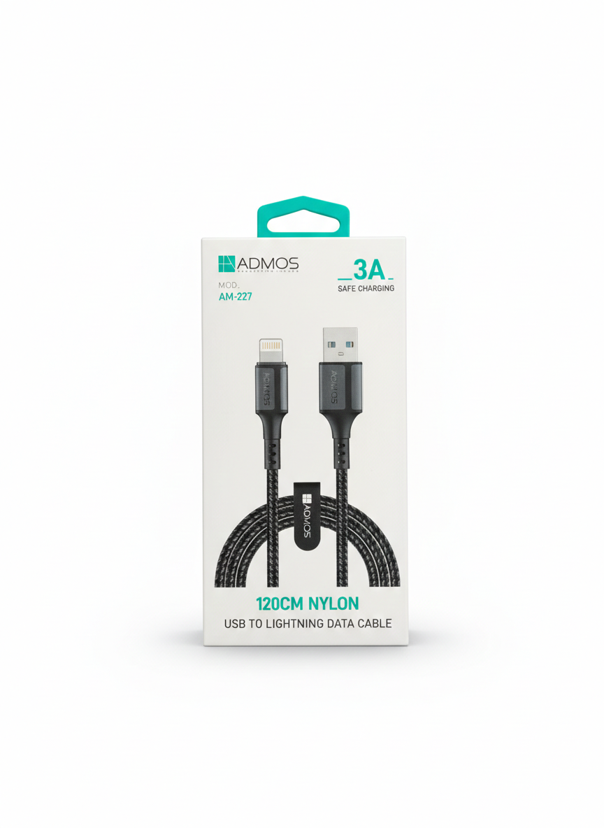 ADMOS NYLON DATA CABLE 120CM USB-LIGHTNING