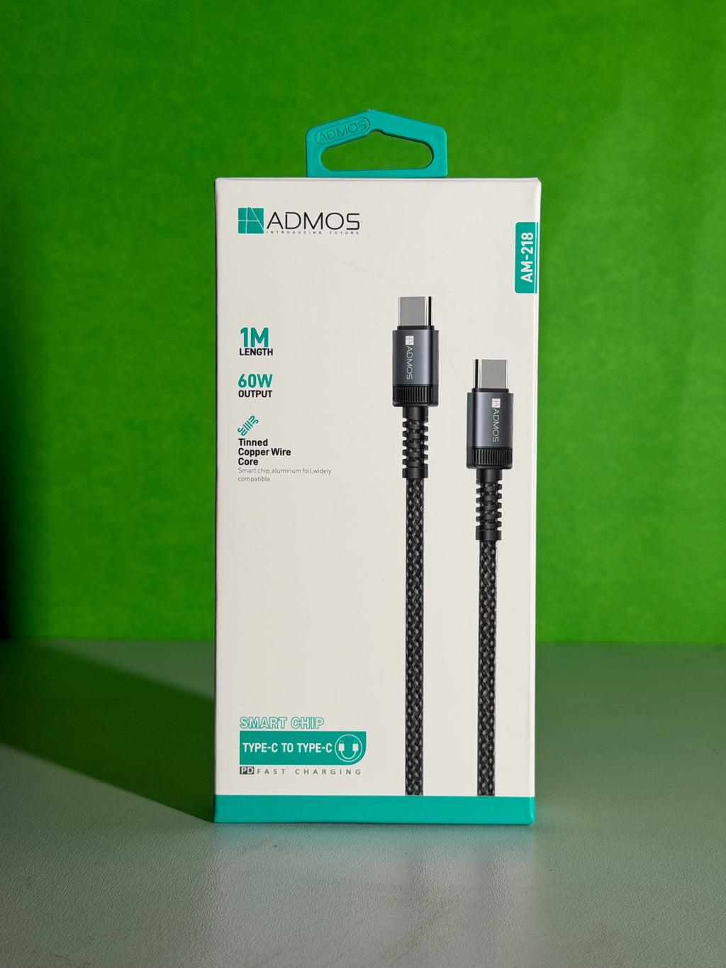 ADMOS DATA CABLE NYLON TYPE-C TO TYPE-C 60W 1MTR