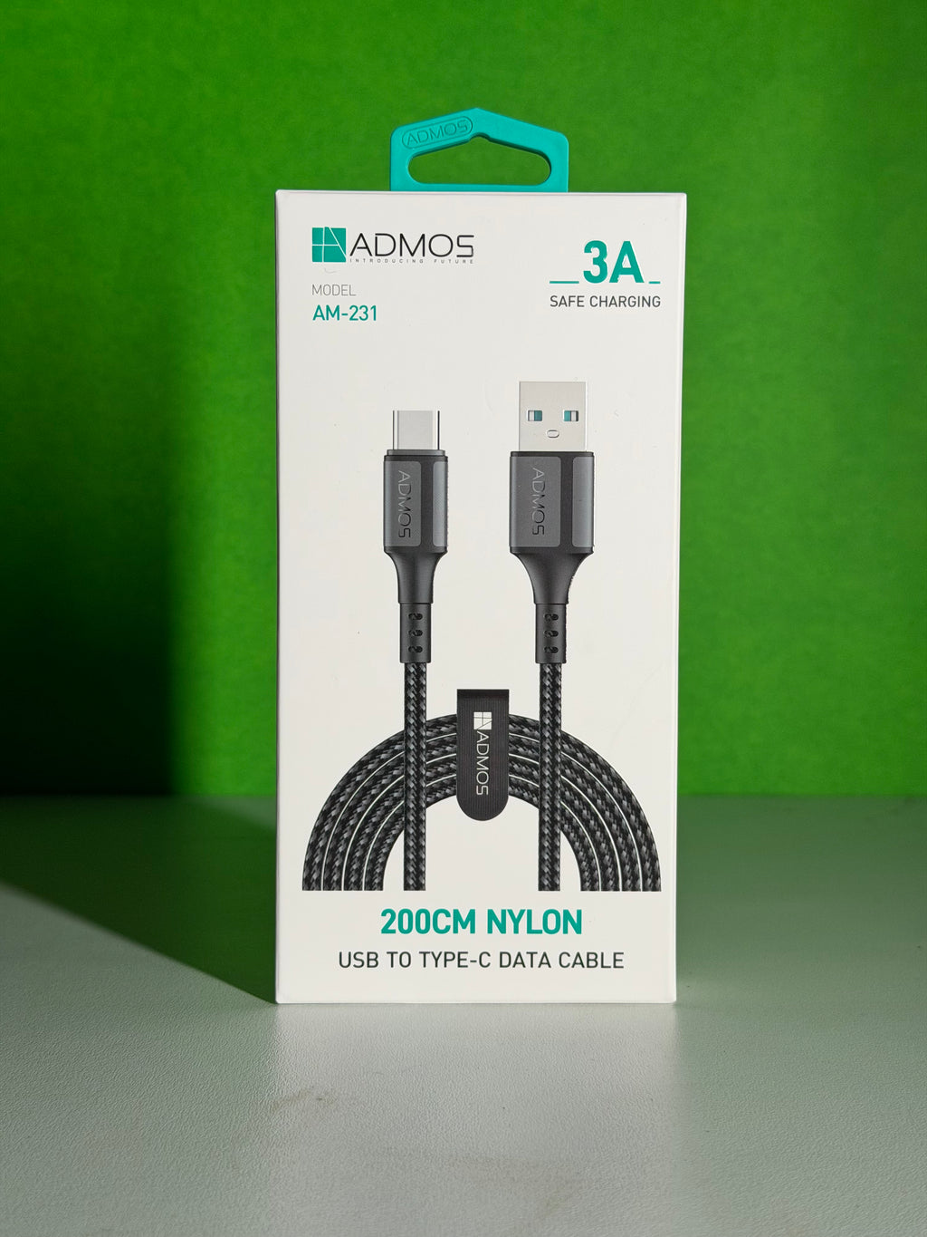 ADMOS NYLON DATA CABLE USB-A TO TYPE-C 200CM/3A