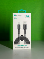 ADMOS NYLON DATA CABLE USB-A TO LIGHTNING 200CM/3A