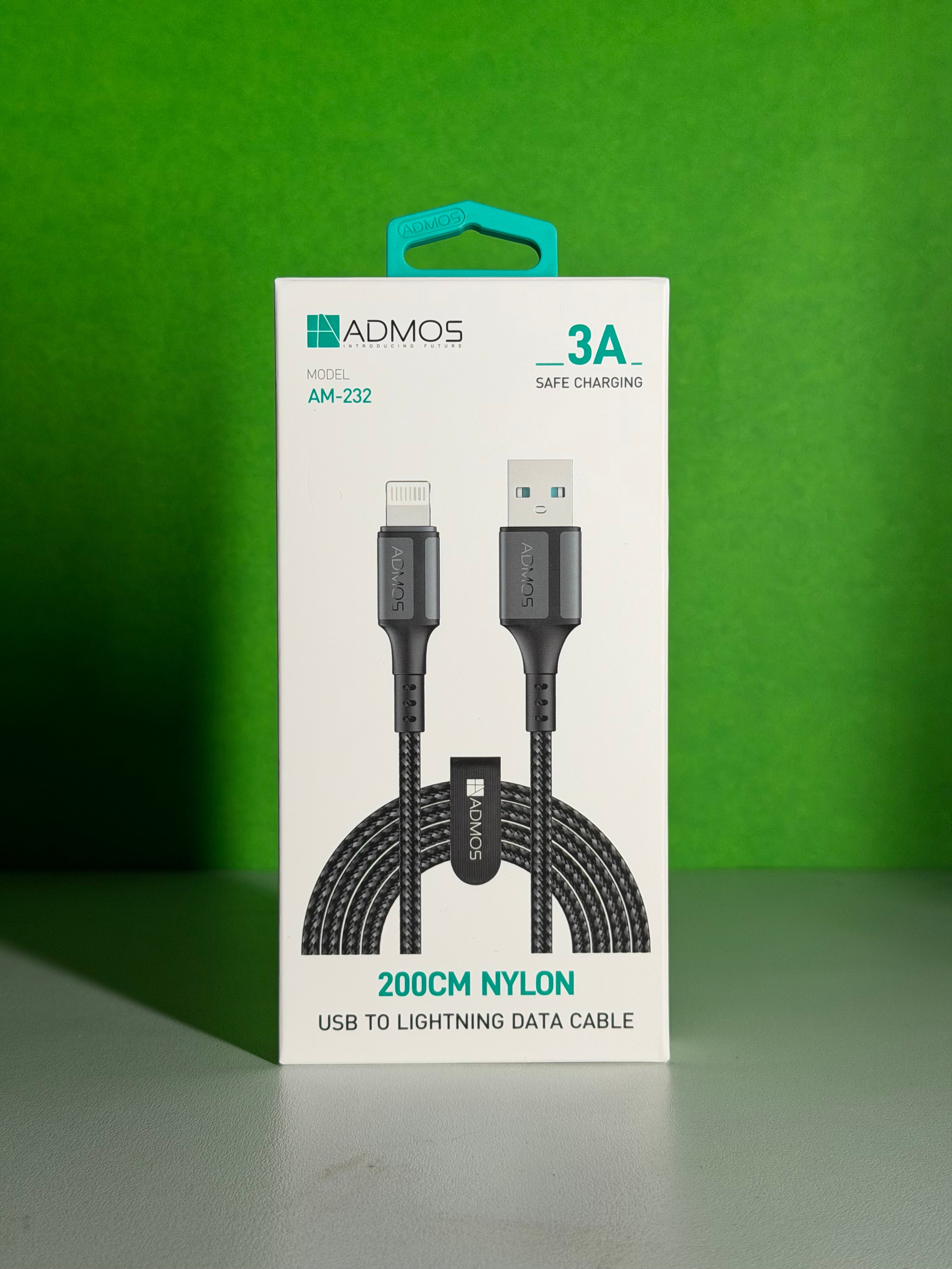 ADMOS NYLON DATA CABLE USB-A TO LIGHTNING 200CM/3A